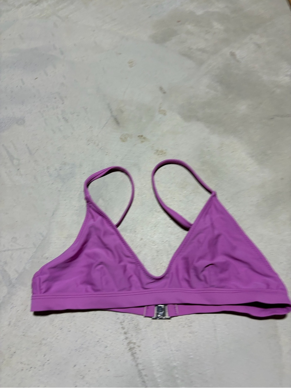 White fox Triangle swim top bikini Purple medium